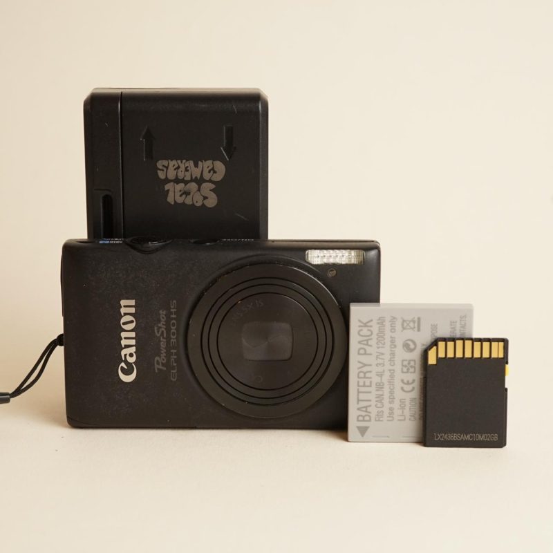 Canon PowerShot ELPH 300 HS Digital Camera | 12.1MP | Tested & Working | Black